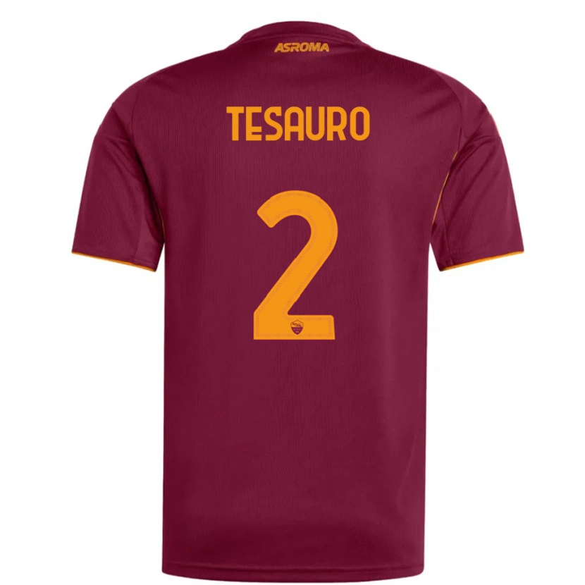 Danxen Kinder Emanuele Tesauro #2 Burgunderrot Orange Heimtrikot Trikot 2025/26 T-Shirt Österreich