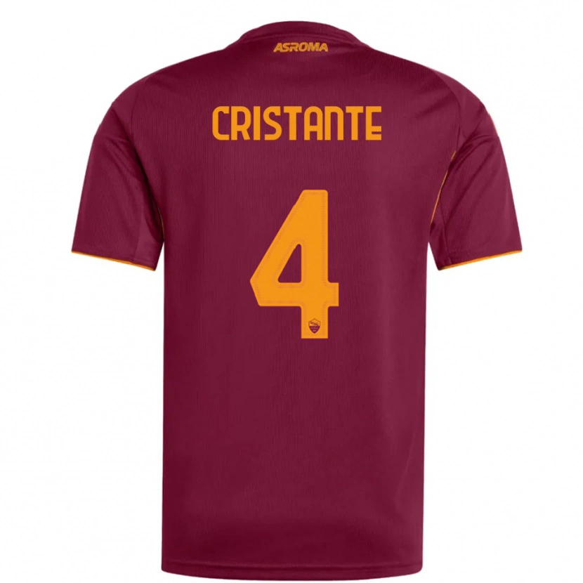 Danxen Kinder Bryan Cristante #4 Burgunderrot Orange Heimtrikot Trikot 2025/26 T-Shirt Österreich