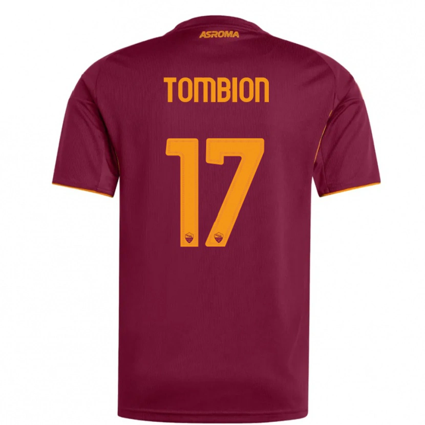 Danxen Kinder Gianmarco Tombion #17 Burgunderrot Orange Heimtrikot Trikot 2025/26 T-Shirt Österreich