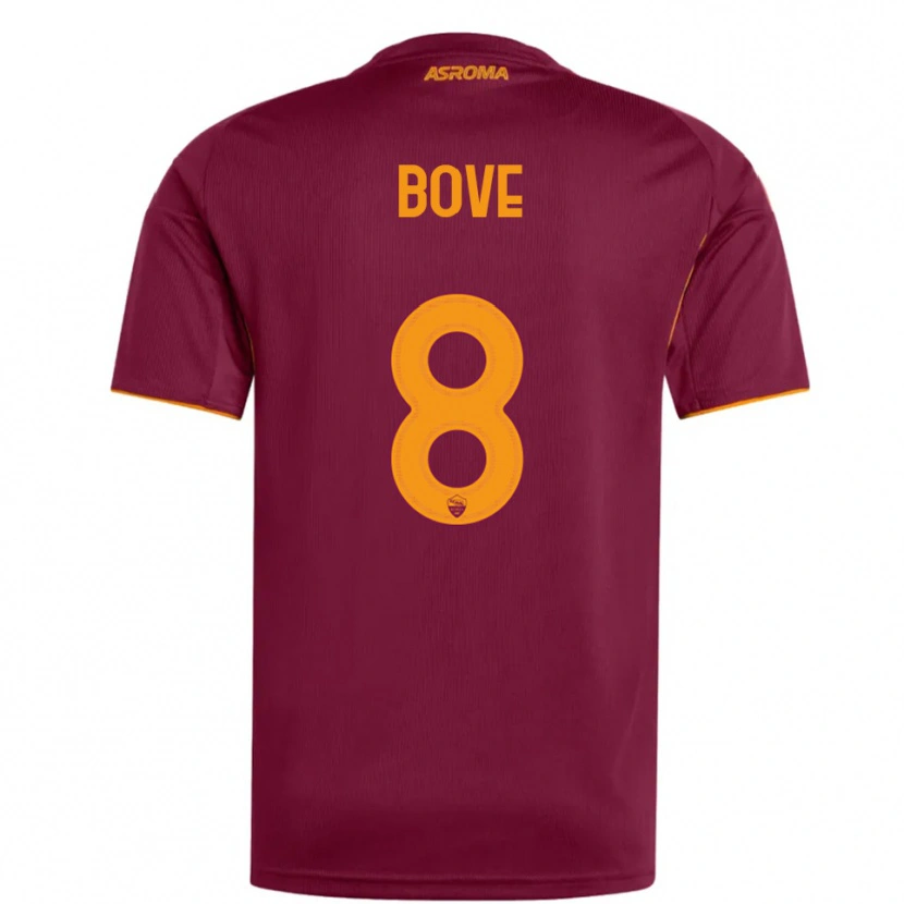 Danxen Kinder Edoardo Bove #8 Burgunderrot Orange Heimtrikot Trikot 2025/26 T-Shirt Österreich