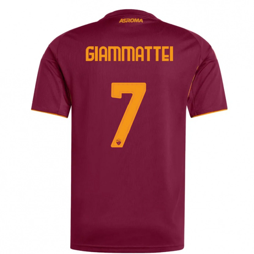 Danxen Kinder Gioele Giammattei #7 Burgunderrot Orange Heimtrikot Trikot 2025/26 T-Shirt Österreich