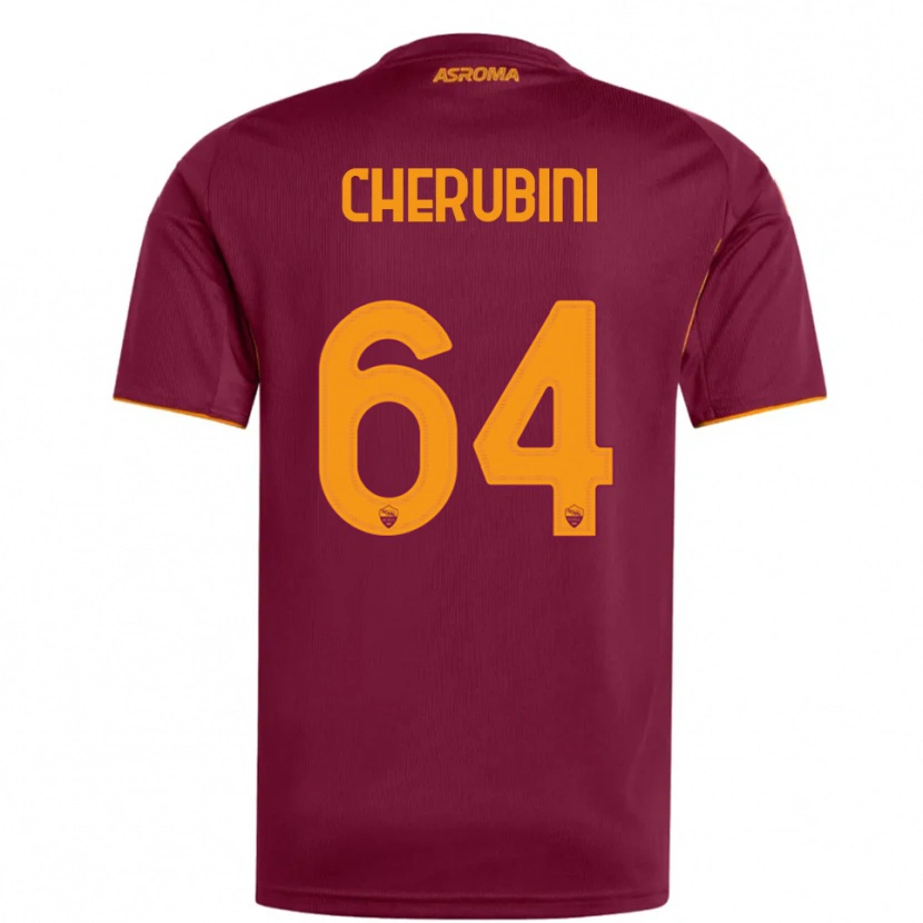Danxen Kinder Luigi Cherubini #64 Burgunderrot Orange Heimtrikot Trikot 2025/26 T-Shirt Österreich