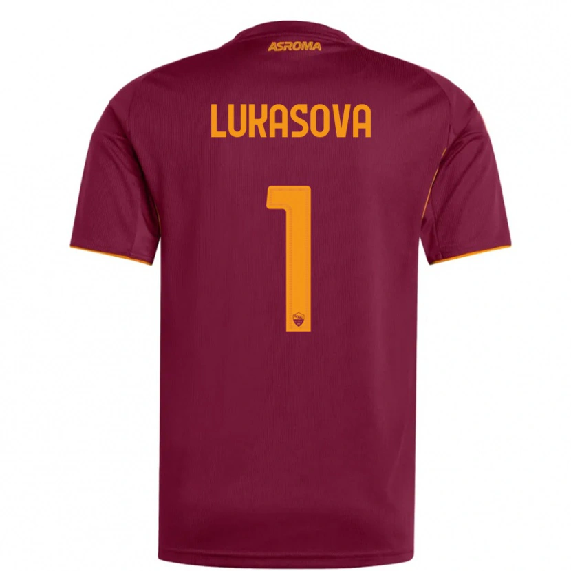 Danxen Kinder Olivie Lukášová #1 Burgunderrot Orange Heimtrikot Trikot 2025/26 T-Shirt Österreich