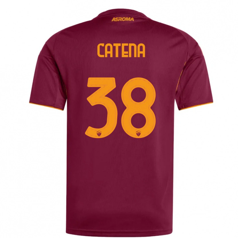 Danxen Kinder Giada Catena #38 Burgunderrot Orange Heimtrikot Trikot 2025/26 T-Shirt Österreich