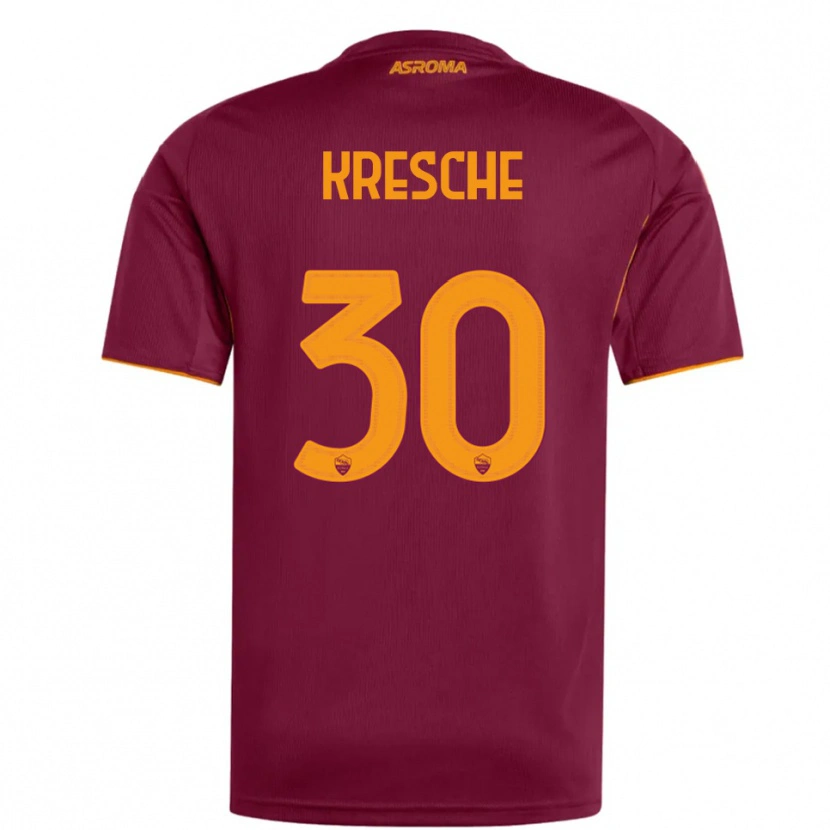 Danxen Kinder Isabella Kresche #30 Burgunderrot Orange Heimtrikot Trikot 2025/26 T-Shirt Österreich