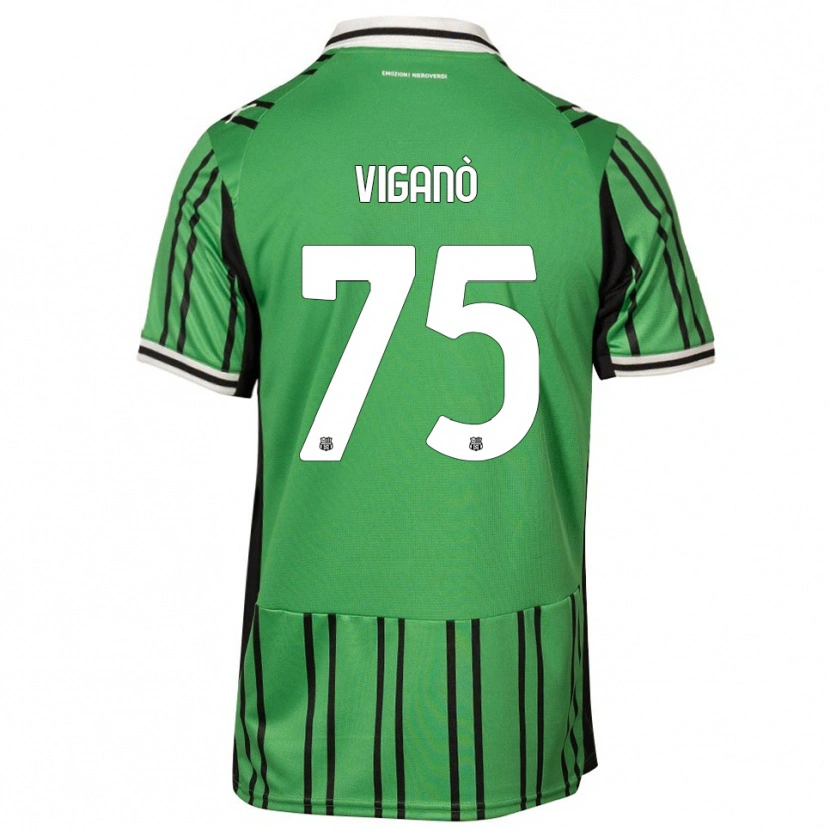 Danxen Kinder Lorenzo Viganò #75 Grün Schwarz Heimtrikot Trikot 2025/26 T-Shirt Österreich