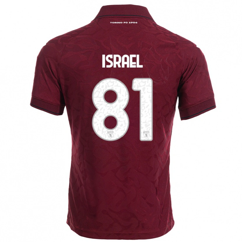 Danxen Kinder Franco Israel #81 Burgunderrot Weiß Heimtrikot Trikot 2025/26 T-Shirt Österreich
