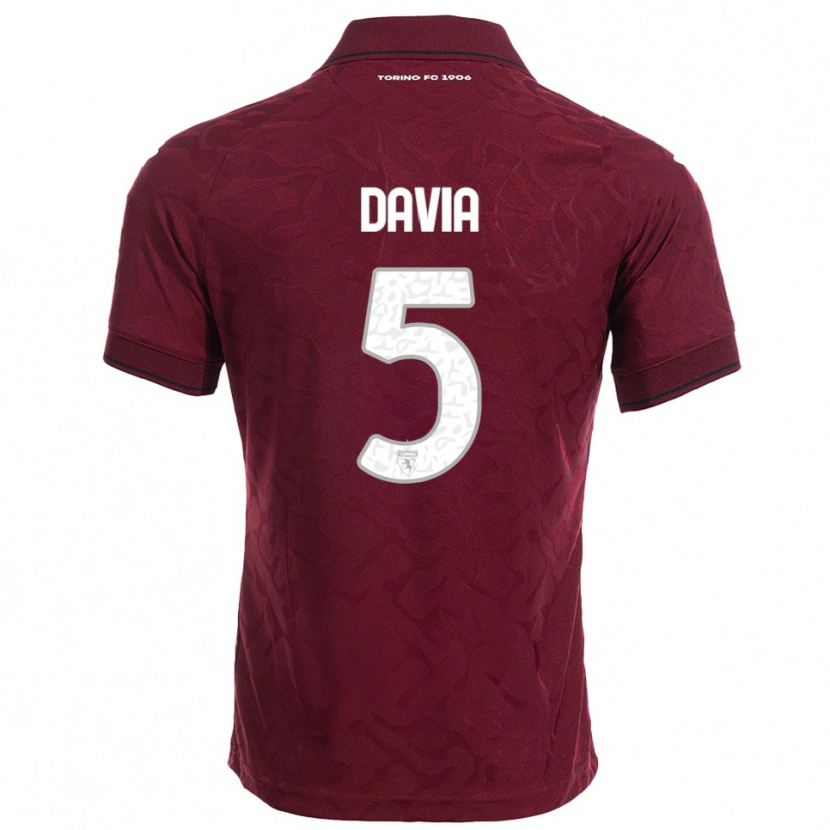 Danxen Kinder Emiliano Davia #5 Burgunderrot Weiß Heimtrikot Trikot 2025/26 T-Shirt Österreich