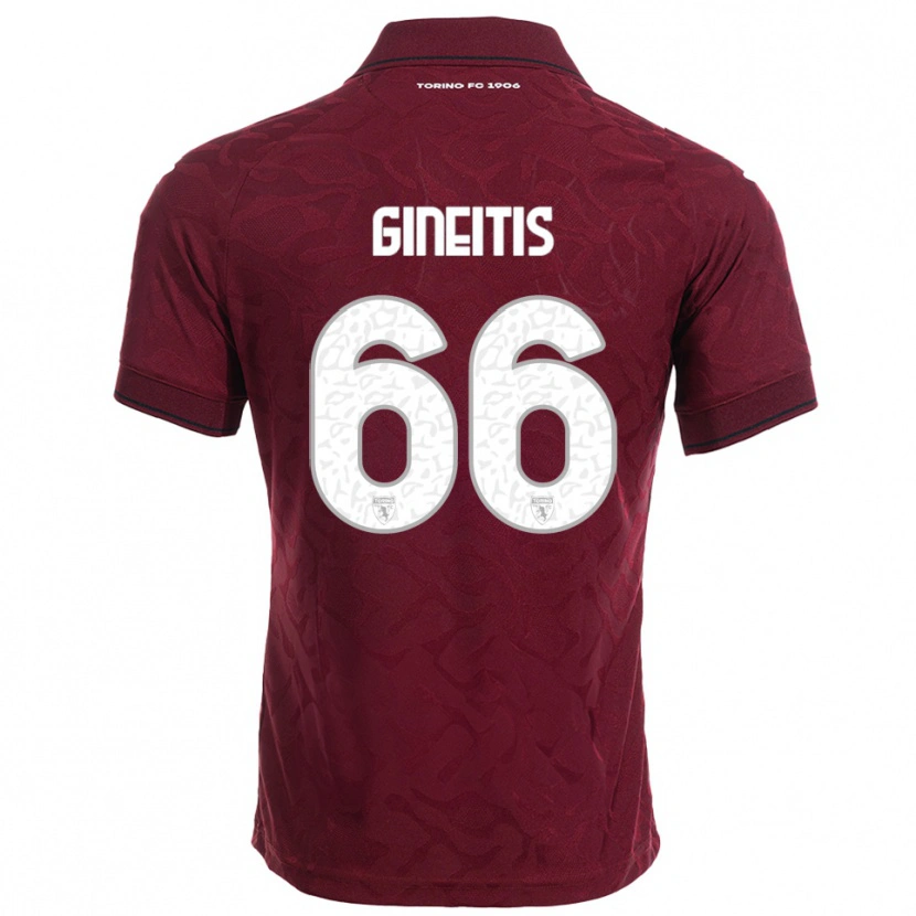 Danxen Kinder Gvidas Gineitis #66 Burgunderrot Weiß Heimtrikot Trikot 2025/26 T-Shirt Österreich