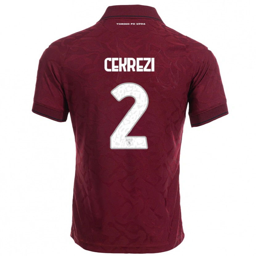 Danxen Kinder Lucas Cekrezi #2 Burgunderrot Weiß Heimtrikot Trikot 2025/26 T-Shirt Österreich