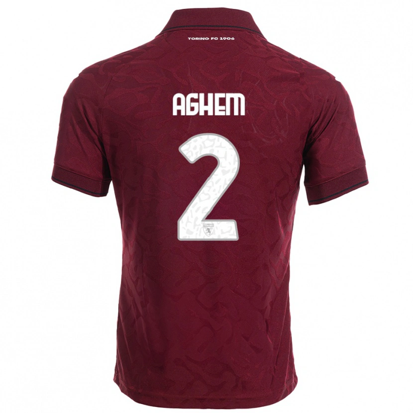 Danxen Kinder Brigitta Aghem #2 Burgunderrot Weiß Heimtrikot Trikot 2025/26 T-Shirt Österreich