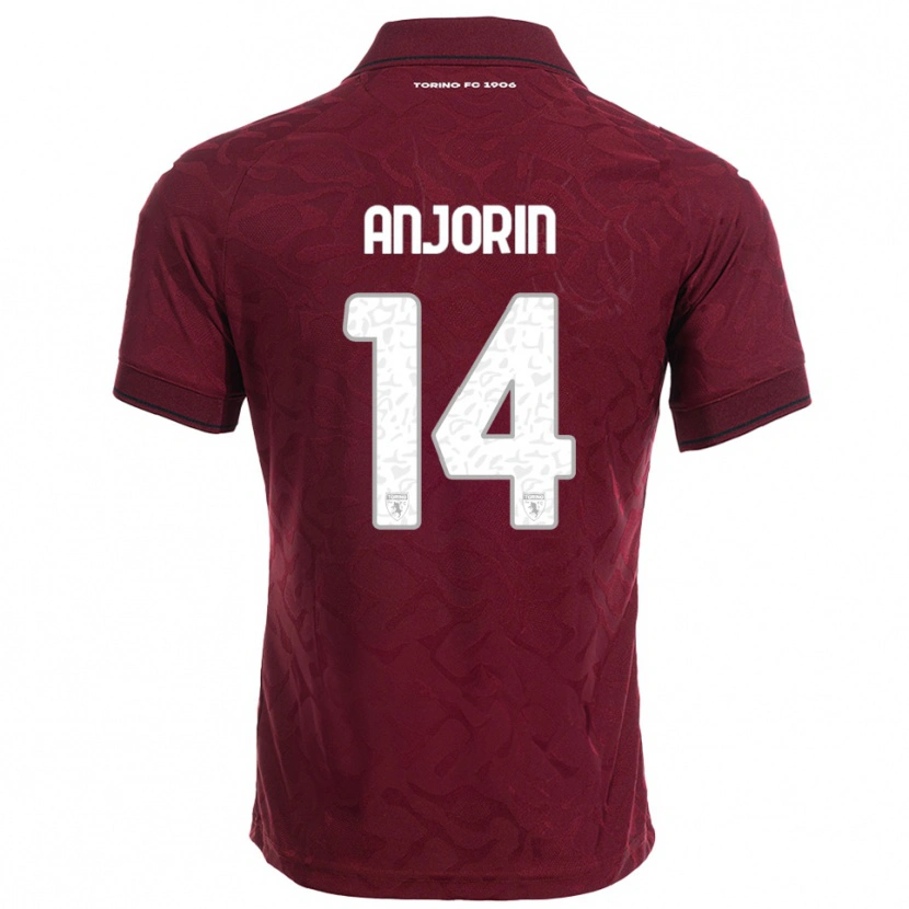 Danxen Kinder Tino Anjorin #14 Burgunderrot Weiß Heimtrikot Trikot 2025/26 T-Shirt Österreich