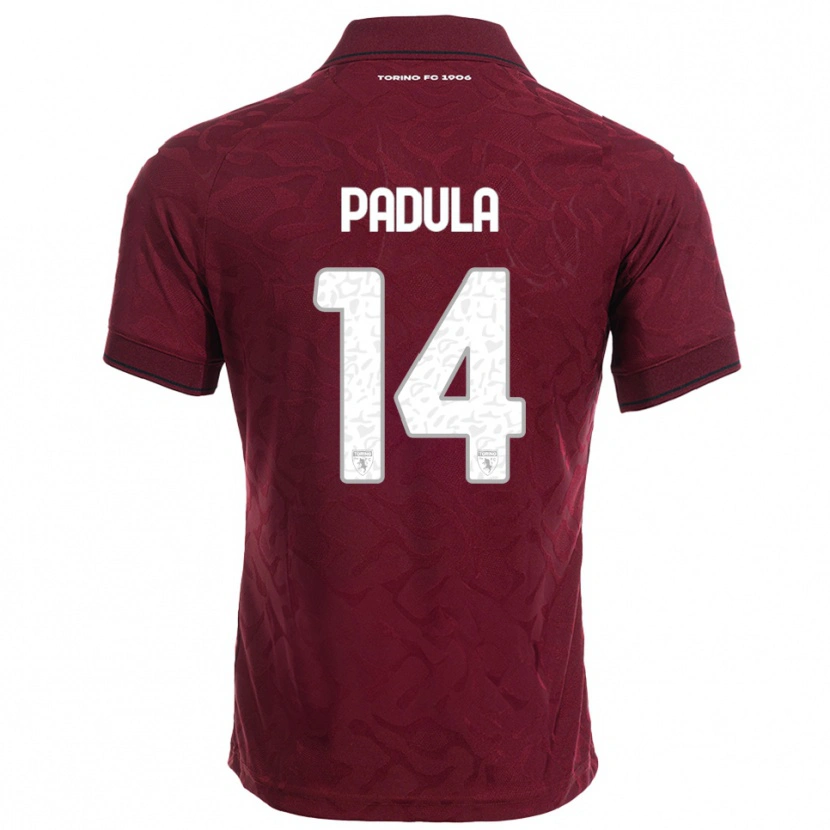 Danxen Kinder Cristian Padula #14 Burgunderrot Weiß Heimtrikot Trikot 2025/26 T-Shirt Österreich