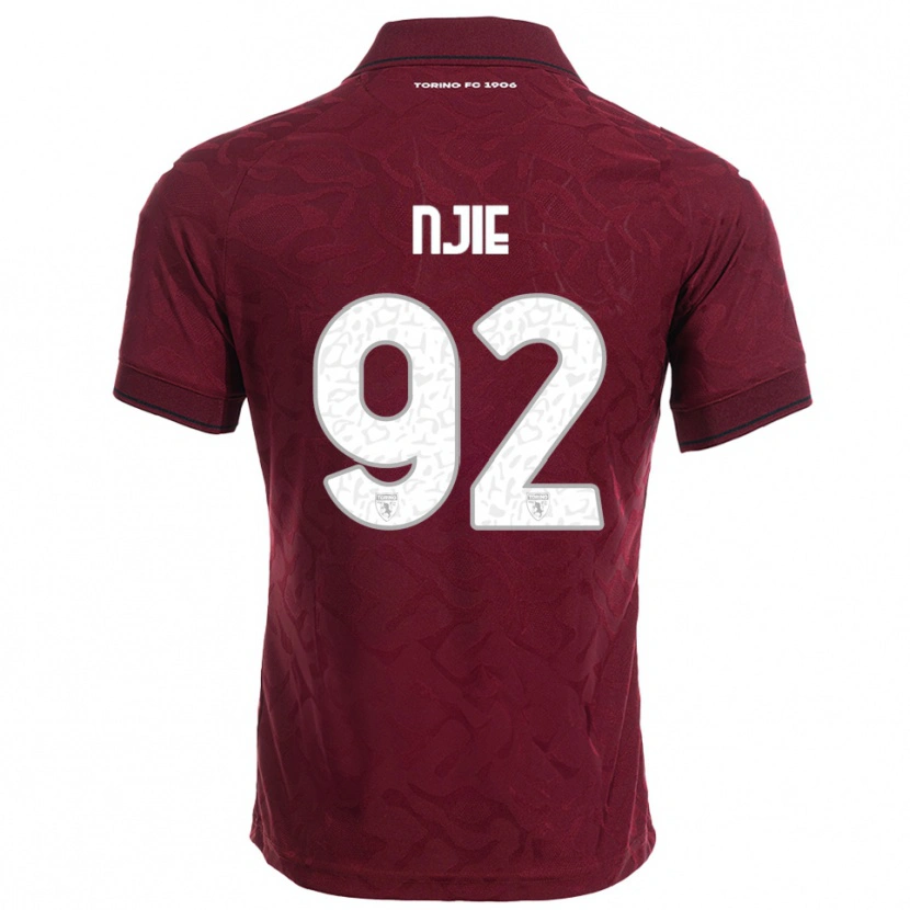 Danxen Kinder Alieu Njie #92 Burgunderrot Weiß Heimtrikot Trikot 2025/26 T-Shirt Österreich