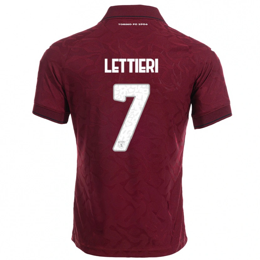 Danxen Kinder Jessica Lettieri #7 Burgunderrot Weiß Heimtrikot Trikot 2025/26 T-Shirt Österreich