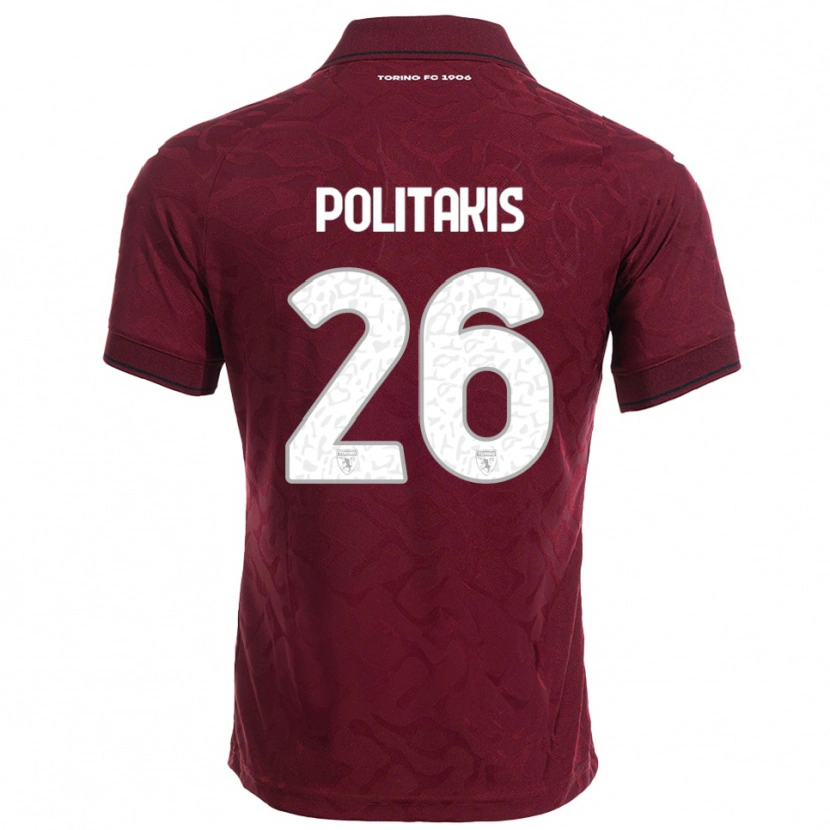 Danxen Kinder Grigorios Politakis #26 Burgunderrot Weiß Heimtrikot Trikot 2025/26 T-Shirt Österreich