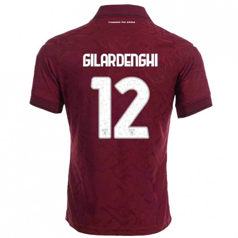 Danxen Kinder Riccardo Gilardenghi #12 Burgunderrot Weiß Heimtrikot Trikot 2025/26 T-Shirt Österreich