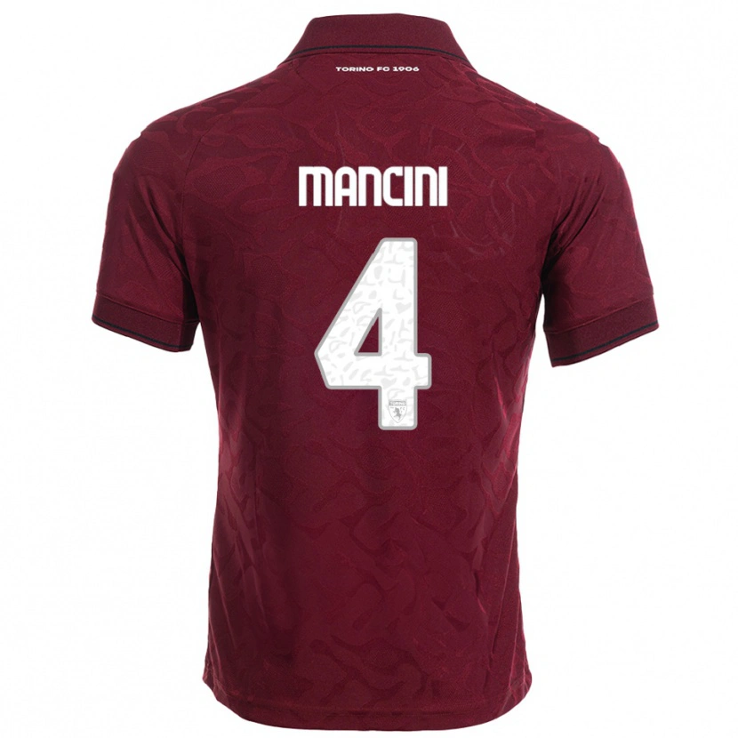 Danxen Kinder Luca Mancini #4 Burgunderrot Weiß Heimtrikot Trikot 2025/26 T-Shirt Österreich