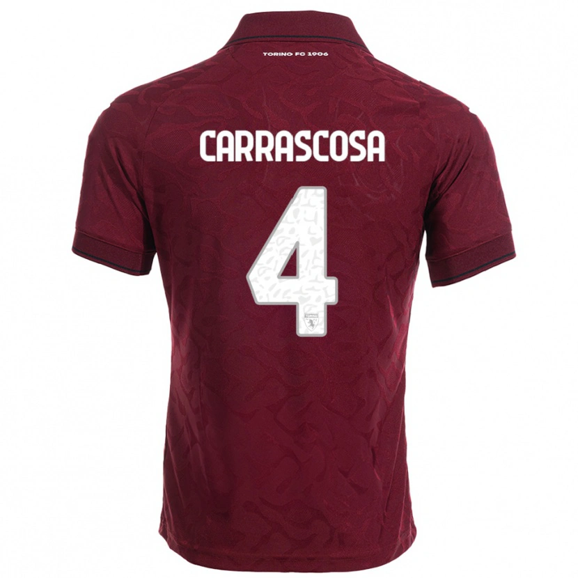 Danxen Kinder Manuel Carrascosa #4 Burgunderrot Weiß Heimtrikot Trikot 2025/26 T-Shirt Österreich