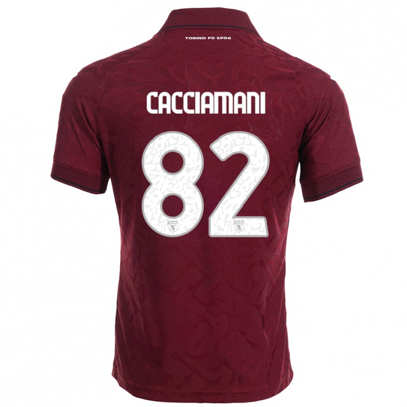 Danxen Kinder Alessio Cacciamani #82 Burgunderrot Weiß Heimtrikot Trikot 2025/26 T-Shirt Österreich