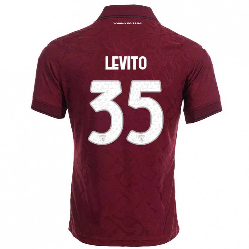 Danxen Kinder Isabeau Levito #35 Burgunderrot Weiß Heimtrikot Trikot 2025/26 T-Shirt Österreich