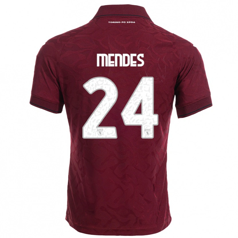Danxen Kinder Rodrigo Mendes #24 Burgunderrot Weiß Heimtrikot Trikot 2025/26 T-Shirt Österreich