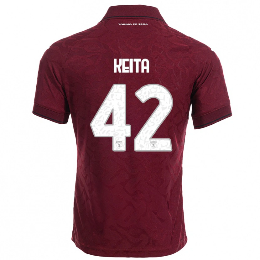 Danxen Kinder Karamoko Keita #42 Burgunderrot Weiß Heimtrikot Trikot 2025/26 T-Shirt Österreich