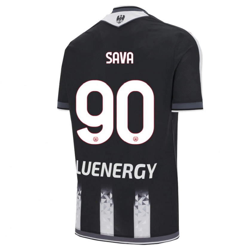 Danxen Kinder Răzvan Sava #90 Schwarz Weiß Heimtrikot Trikot 2025/26 T-Shirt Österreich