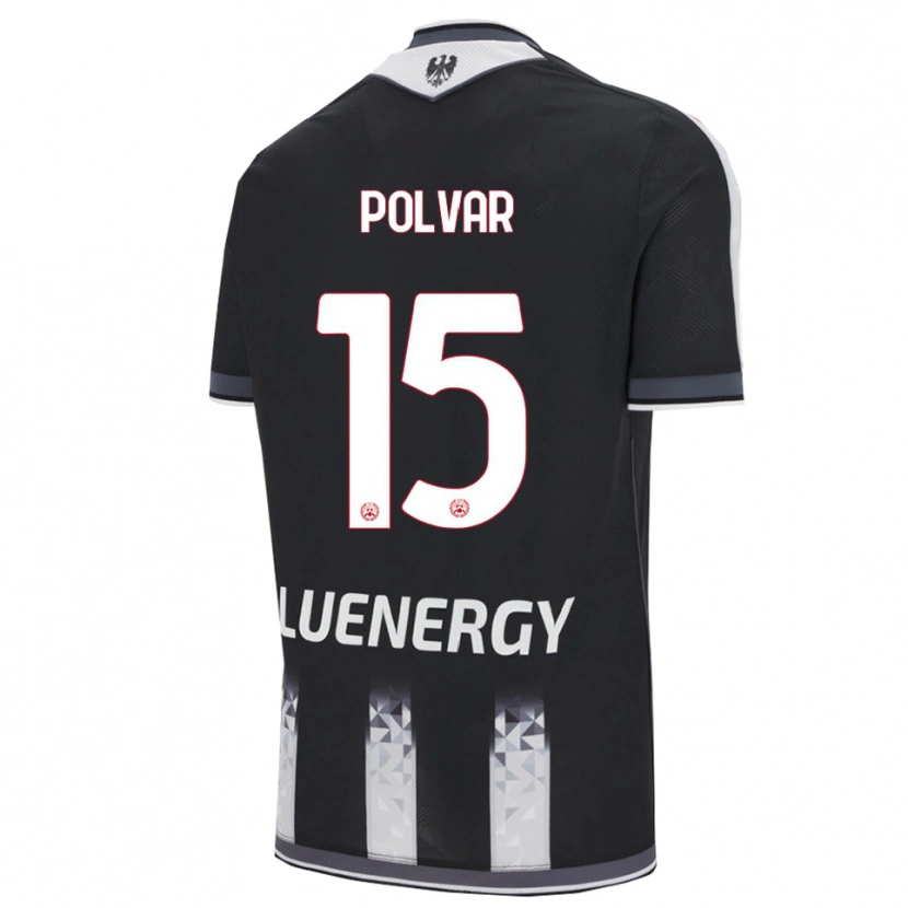 Danxen Kinder Francesco Polvar #15 Schwarz Weiß Heimtrikot Trikot 2025/26 T-Shirt Österreich