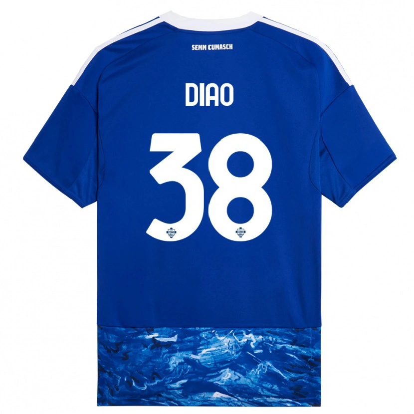 Danxen Kinder Assane Diao #38 Blau Weiß Heimtrikot Trikot 2025/26 T-Shirt Österreich