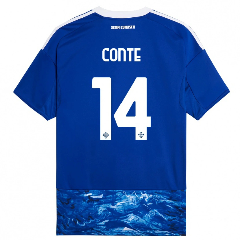 Danxen Kinder Federico Conte #14 Blau Weiß Heimtrikot Trikot 2025/26 T-Shirt Österreich