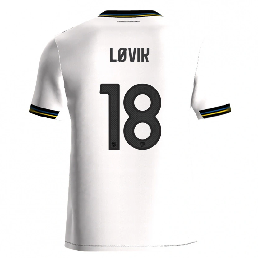 Danxen Kinder Mathias Løvik #18 Weiß Schwarz Heimtrikot Trikot 2025/26 T-Shirt Österreich