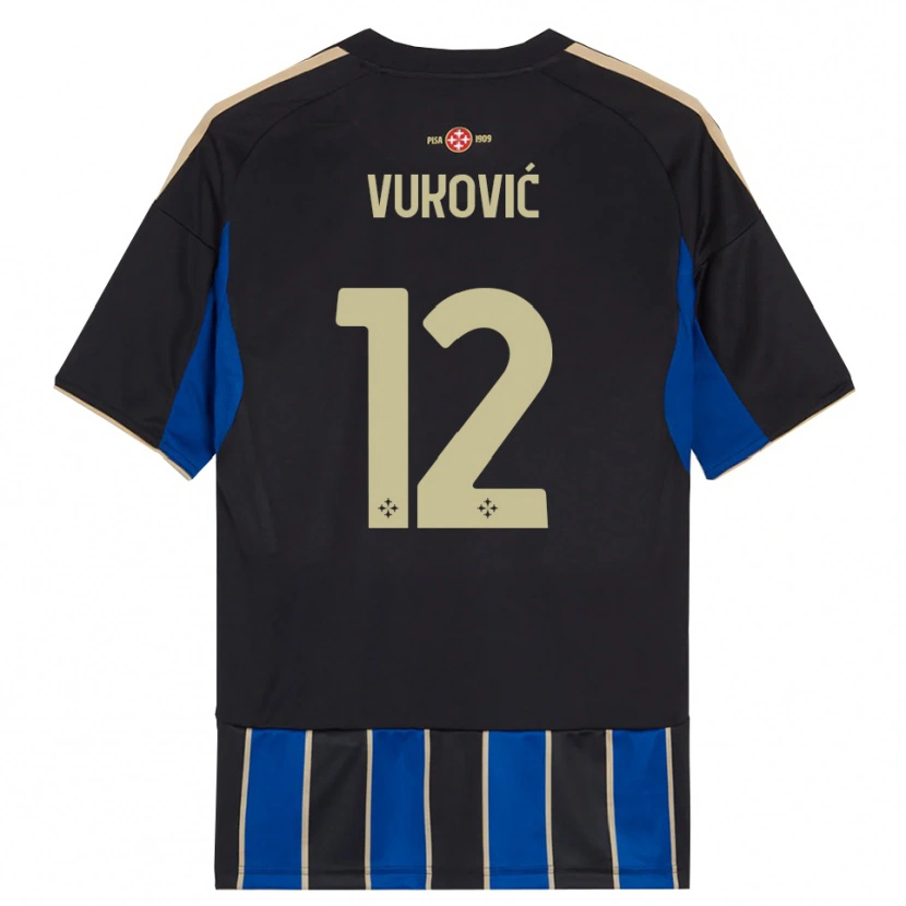 Danxen Kinder Ante Vukovic #12 Schwarz Blau Heimtrikot Trikot 2025/26 T-Shirt Österreich