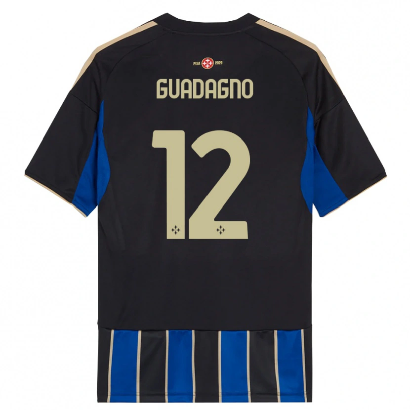 Danxen Kinder Johan Guadagno #12 Schwarz Blau Heimtrikot Trikot 2025/26 T-Shirt Österreich