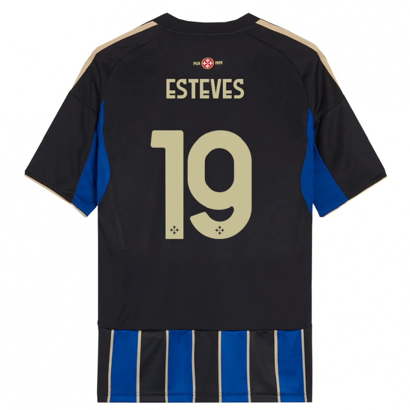 Danxen Kinder Tomás Esteves #19 Schwarz Blau Heimtrikot Trikot 2025/26 T-Shirt Österreich