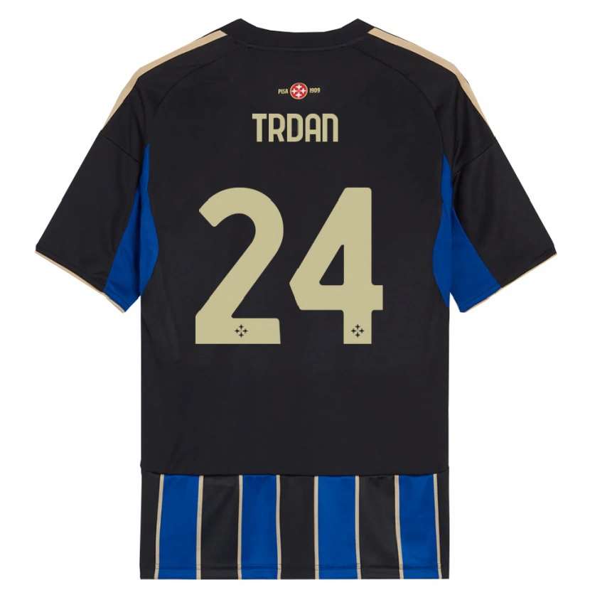 Danxen Kinder Miha Trdan #24 Schwarz Blau Heimtrikot Trikot 2025/26 T-Shirt Österreich
