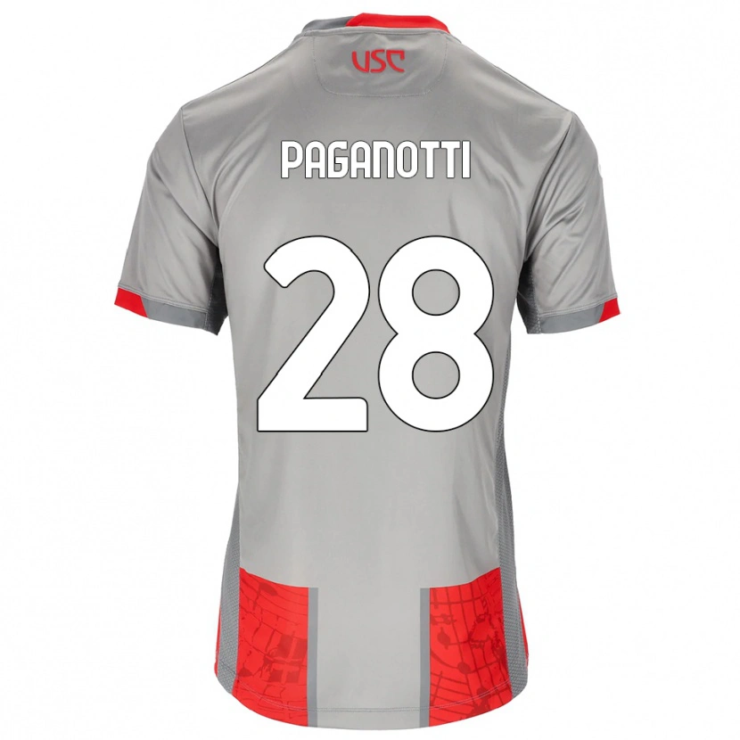 Danxen Kinder Michele Paganotti #28 Rot Grau Heimtrikot Trikot 2025/26 T-Shirt Österreich