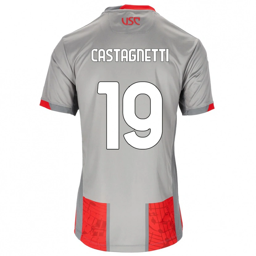 Danxen Kinder Michele Castagnetti #19 Rot Grau Heimtrikot Trikot 2025/26 T-Shirt Österreich