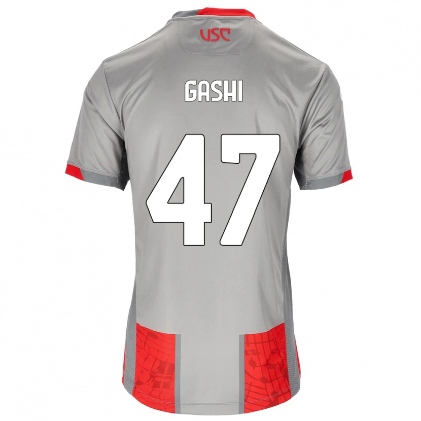Danxen Kinder Eduart Gashi #47 Rot Grau Heimtrikot Trikot 2025/26 T-Shirt Österreich