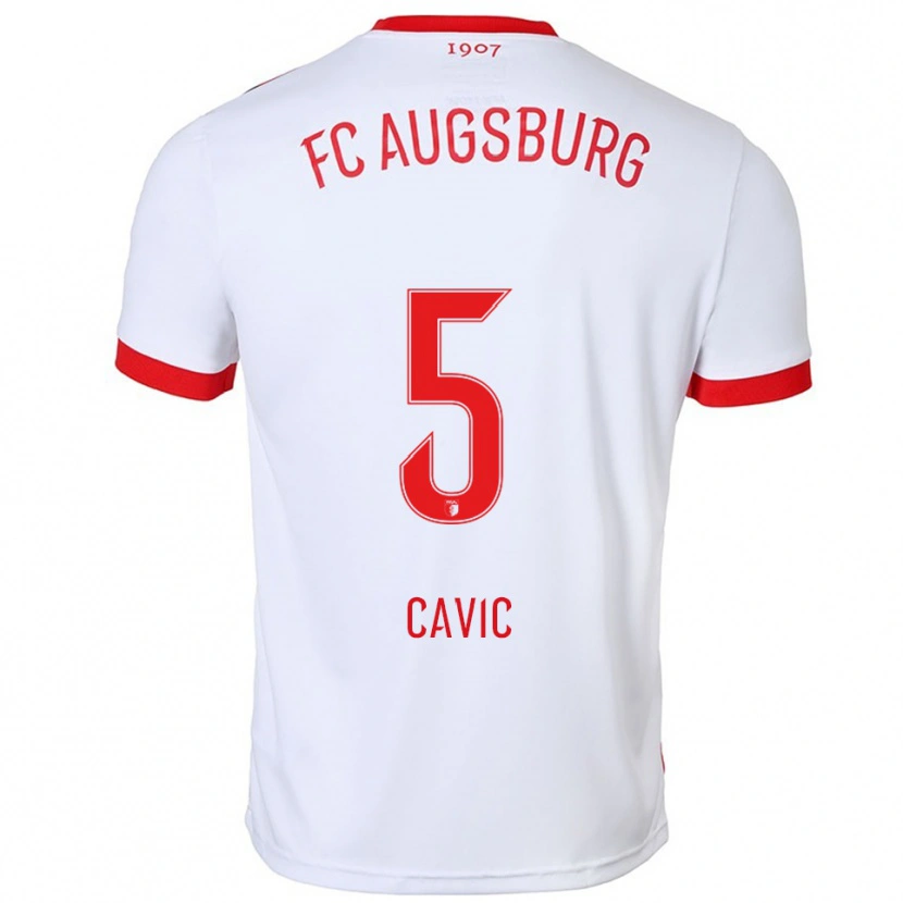Danxen Kinder Andrej Cavic #5 Weiß Rot Heimtrikot Trikot 2025/26 T-Shirt Österreich
