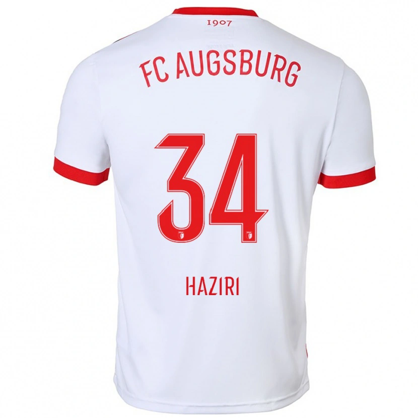 Danxen Kinder Edi Haziri #34 Weiß Rot Heimtrikot Trikot 2025/26 T-Shirt Österreich