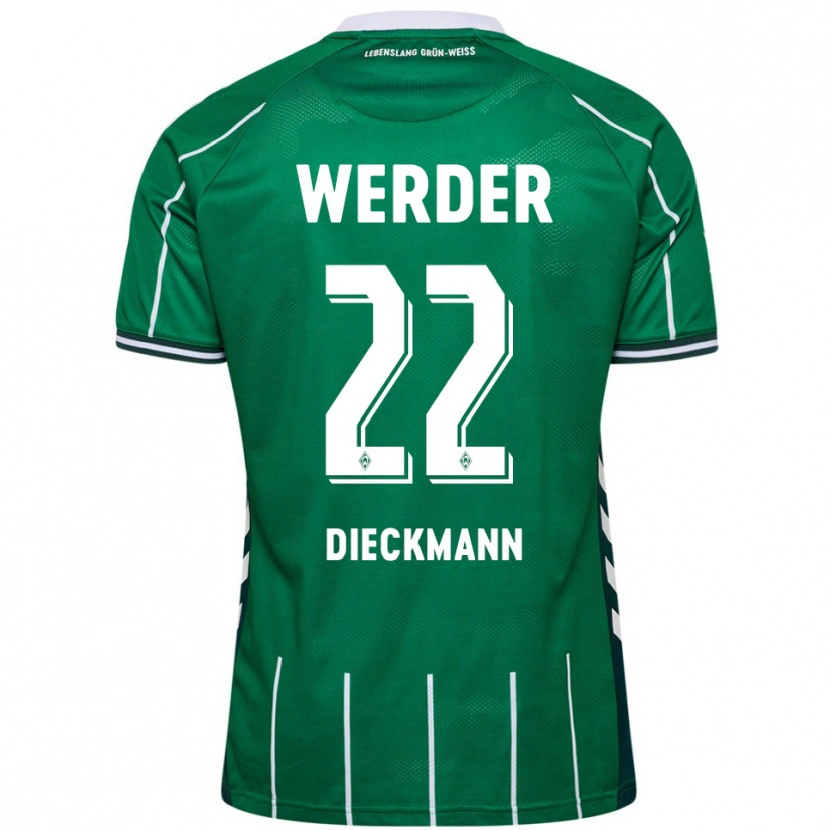 Danxen Kinder Rieke Dieckmann #22 Grün Weiß Heimtrikot Trikot 2025/26 T-Shirt Österreich