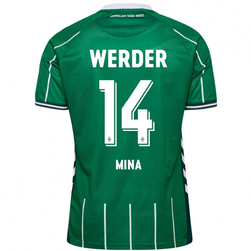 Danxen Kinder Johan Mina #14 Grün Weiß Heimtrikot Trikot 2025/26 T-Shirt Österreich