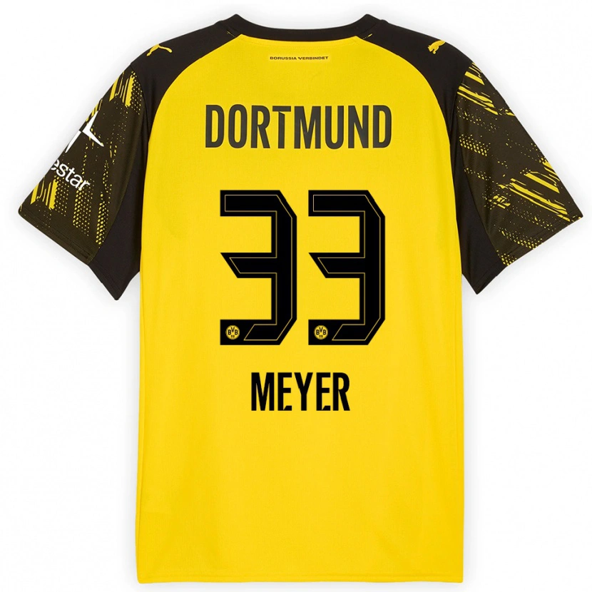 Danxen Kinder Alexander Meyer #33 Gelb Schwarz Heimtrikot Trikot 2025/26 T-Shirt Österreich