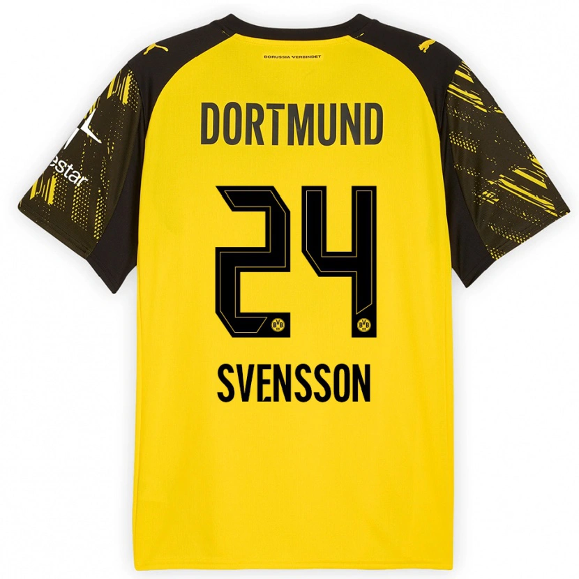 Danxen Kinder Daniel Svensson #24 Gelb Schwarz Heimtrikot Trikot 2025/26 T-Shirt Österreich