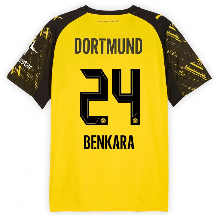 Danxen Kinder Elias Benkara #24 Gelb Schwarz Heimtrikot Trikot 2025/26 T-Shirt Österreich