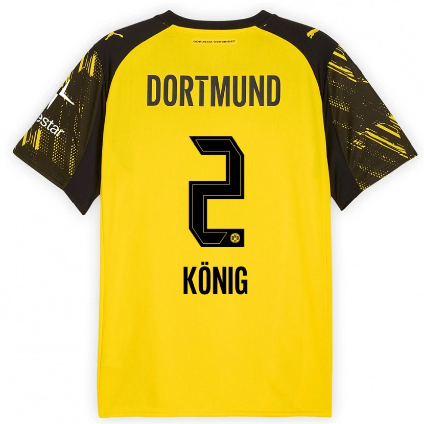 Danxen Kinder Niklas König #2 Gelb Schwarz Heimtrikot Trikot 2025/26 T-Shirt Österreich