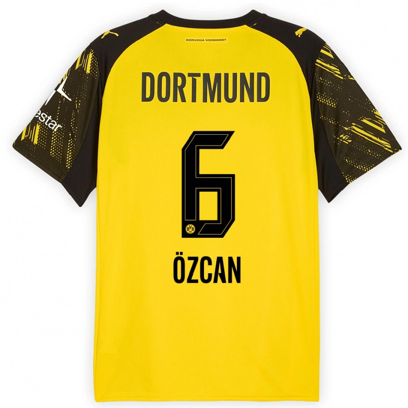 Danxen Kinder Salih Özcan #6 Gelb Schwarz Heimtrikot Trikot 2025/26 T-Shirt Österreich