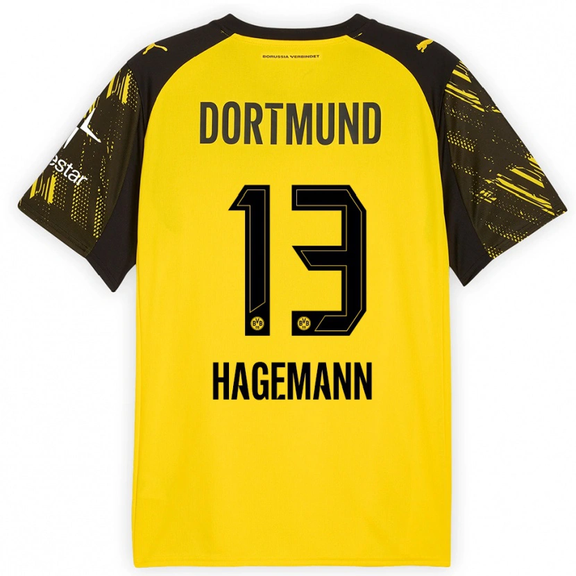 Danxen Kinder Keron Hagemann #13 Gelb Schwarz Heimtrikot Trikot 2025/26 T-Shirt Österreich