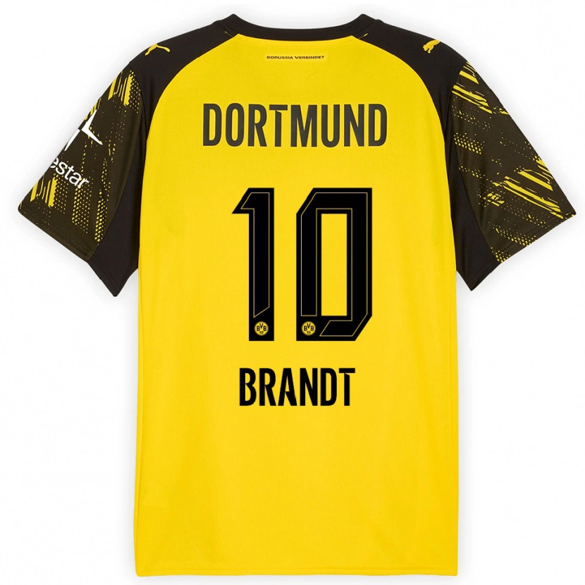 Danxen Kinder Julian Brandt #10 Gelb Schwarz Heimtrikot Trikot 2025/26 T-Shirt Österreich